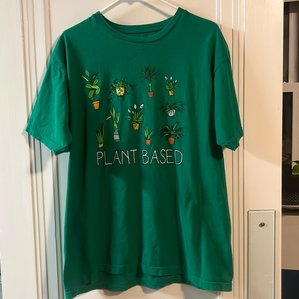 Plant T-shirt green XL Unisex men or women casual plant lover short sleeve